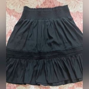 Black satin skirt